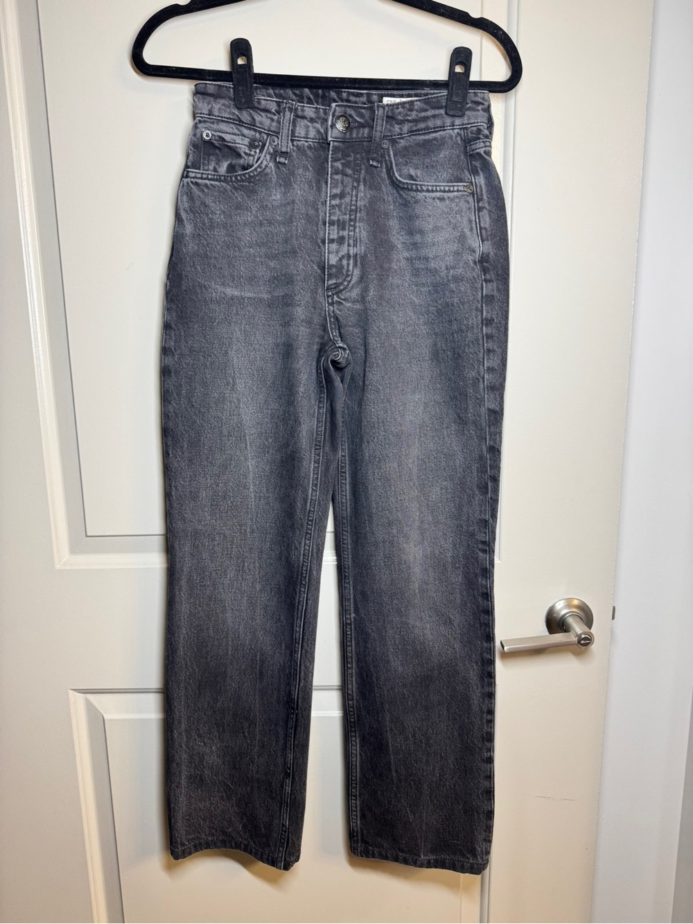 rag & bone Women's Gray Vintage Wash Straight Jeans